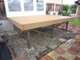 のウッドデッキ レストステージ 幕板納まり 施工例