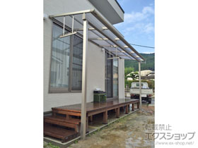 のテラス屋根 ヴェクターテラス F型 テラスタイプ 単体 積雪〜20cm対応+ヴェクターテラス用 吊り下げ式物干し 施工例