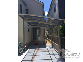 のカーポート ネスカR (ラウンドスタイル) 積雪〜20cm対応＋物干しセット 標準 2本入り×1セット 施工例