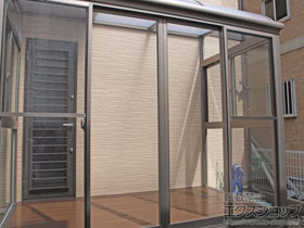 のテラス囲い・サンルーム ほせるんですII R型 床納まり ランマ無 積雪〜20cm対応 施工例