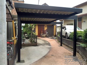 のカーポート テリオスポートIII 3000 角柱4本仕様 積雪〜100cm対応 ※梁はね出し仕様 施工例