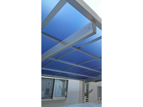 のカーポート プレシオスポート 積雪〜20cm対応＋収納式物干しセット2型 2本入り×1セット 施工例