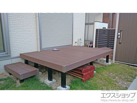 のウッドデッキ リウッドデッキ 200+独立式リウッドステップ2型 施工例