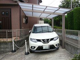 のカーポート ネスカF (フラットスタイル) 積雪〜20cm対応＋ネスカF 異形対応 施工例