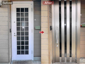 の玄関ドア リシェントII アルミ仕様 片開き仕様（ランマ無）R C17型 施工例