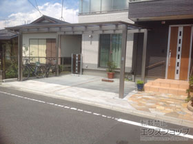 のカーポート フーゴF (フラットスタイル) ワイド 積雪〜20cm対応 施工例