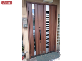 の玄関ドア リシェントII 断熱K4仕様 親子仕様(ランマ無)R E90型 施工例