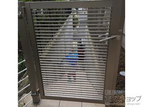 の門扉 プレスタ門扉 1型 細横桟 片開き 柱使用 施工例