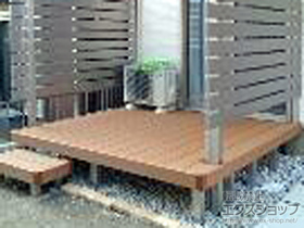 のウッドデッキ リウッドデッキ 200＋独立式リウッドステップ＋吊り下げ式物干し 施工例