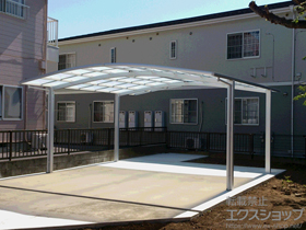 のカーポート ネスカR (ラウンドスタイル) ワイド 積雪〜20cm対応 施工例