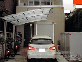 のカーポート ネスカR (ラウンドスタイル) 積雪〜20cm対応＋カーストッパーA型(2個入) 施工例