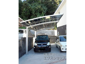 のカーポート レイナポートグラン　積雪〜20cm対応＋レイナポートグラン 屋根ふき材補強部品 1セット＋レイナポートグラン 着脱式サポート 標準・ハイルーフ兼用 2本入り×1セット 施工例