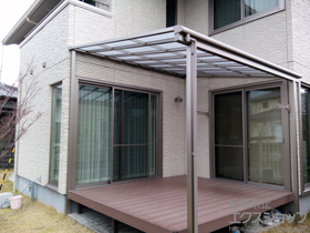 のテラス屋根 ライザーテラスII F型 テラスタイプ 単体 積雪〜20cm対応 施工例