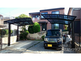 のカーポート プレシオスポート 積雪〜20cm対応＋着脱式補助柱 2本入り×2セット 施工例