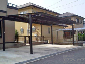 のカーポート アーキデュオ ワイド 3台用  積雪〜20cm対応 施工例