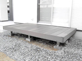 のウッドデッキ レストステージ 幕板納まり 施工例