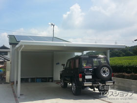 のカーポート テリオスポートIII 900 2台用 角柱4本仕様 積雪〜30cm対応 施工例