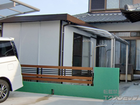 のテラス屋根 プレシオステラス R型 テラスタイプ 単体 積雪〜20cm対応 施工例