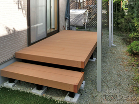 のウッドデッキ リウッドデッキ 200＋段床セット 片側面タイプ 1段 施工例