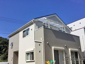 のバルコニー・ベランダ屋根 ライザーテラスII R型 屋根タイプ 単体 積雪〜20cm対応 施工例