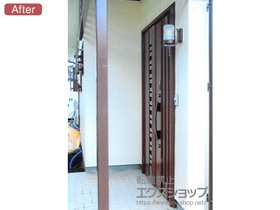 の玄関ドア リシェントII 断熱K4仕様 親子仕様（ランマ無)L E90型 ※カザスプラス 施工例