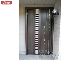 の玄関ドア リシェントII 断熱K4仕様 親子仕様(ランマ無)L E90型 ※タッチキー仕様(キー付リモコン) 施工例