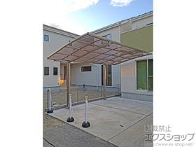 のサイクルポート・駐輪場 ネスカR (ラウンドスタイル) 積雪〜20cm対応＋着脱式サポート 標準柱（H22）用 2本入×1セット 施工例