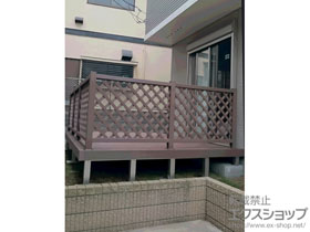 のウッドデッキ リウッドデッキ 200＋リウッドデッキフェンス2型＜ラチス格子＞ 施工例