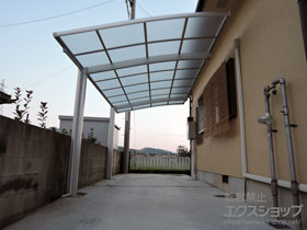 のカーポート ネスカR (ラウンドスタイル) 積雪〜20cm対応＋着脱式サポート 標準柱（Ｈ22） 2本入り×1セット 施工例