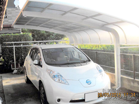 のカーポート テールポートシグマIII 積雪〜20cm対応＋着脱式サポート 標準柱 1本入り×2セット＋母屋補強材 施工例