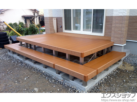 のウッドデッキ リウッドデッキ200＋段床用部材一式 施工例