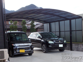 のカーポート ネスカR (ラウンドスタイル) ワイド 積雪〜20cm対応＋サイドパネル 施工例