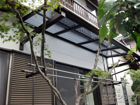 のテラス屋根 ヴェクターテラス R型 ルーフタイプ 単体 積雪〜20cm対応 施工例