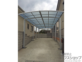 のカーポート ネスカR (ラウンドスタイル) ワイド 縦連棟 積雪〜20cm対応 施工例