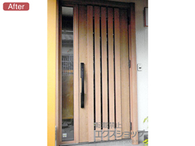 の玄関ドア リシェントII 断熱K4仕様 片袖仕様(ランマ無)R F14型 ※カザスプラス仕様 施工例