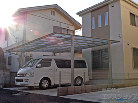 のカーポート フーゴF (フラットスタイル) ワイド 積雪〜20cm対応 施工例