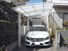 のカーポート ネスカR (ラウンドスタイル) 積雪〜20cm対応＋着脱式サポート 標準（Ｈ22）用 2本入り×1セット 施工例