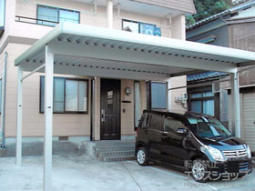 のカーポート ジーポートneo Aタイプ 2台用 標準鼻隠し 角柱4本仕様 積雪〜100cm対応 施工例