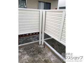 のフェンス・柵 レスティナフェンス7型 横目隠し 2段支柱施工 施工例