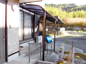 のテラス屋根 ヴェクターテラス R型 テラスタイプ 単体 積雪〜20cm対応 施工例