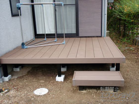 のウッドデッキ リウッドデッキ 200＋独立式リウッドステップ2型 施工例