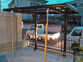 のサイクルポート・駐輪場 フーゴAプラスミニ (アーチスタイル) 積雪〜20cm対応 施工例