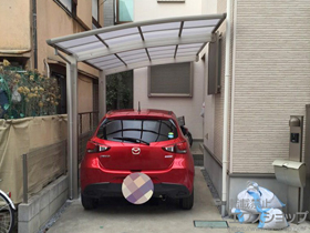 のカーポート プレシオスポート 積雪〜20cm対応＋着脱式補助柱 2本入り×1セット 施工例