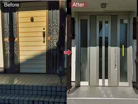 の玄関ドア ヴェナートRD 断熱D4仕様 両袖FIX仕様 S14 外観左勝手 施工例