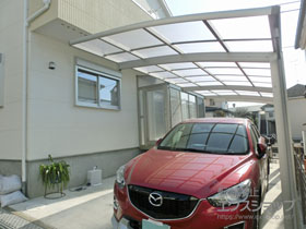 のカーポート レイナポートグラン 縦連棟　積雪〜20cm対応＋縦連棟用　着脱式サポート 標準・ハイルーフ兼用 2本入り×2セット 施工例