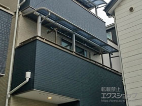 のバルコニー・ベランダ屋根 プレシオステラス R型 1500 屋根タイプ 連棟 積雪〜50cm対応 施工例