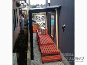 のテラス屋根 フーゴF テラスタイプ　単体 積雪〜20cm対応＋フーゴF テラスタイプ テラス対応躯体すき間ふさぎ材 29型用 施工例