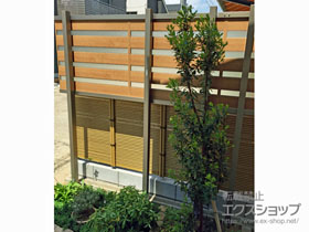 のフェンス・柵 ジオーナフェンスYP型 多段柱 マテリアルカラー　※フェンス上段のみ 施工例