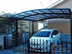 のカーポート ネスカR (ラウンドスタイル) ワイド 積雪〜20cm対応 施工例