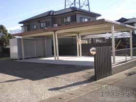 のカーポート レオンポートneo 横並列（2台×2）角柱8本仕様 積雪〜50cm対応 施工例